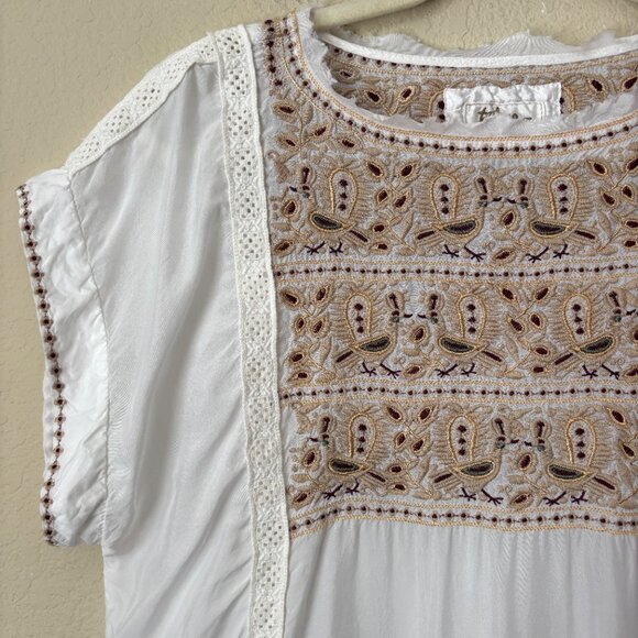Johnny Was Biya Bird Embroidered Boho Blouse Top - Picture 3 of 14